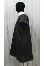 Cloakmakers.com J854 - Black Linen Short-Sleeve Tunic w/ Horse Embroidery on Purple