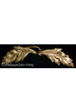 Cloakmakers.com Leaf Double Curved Cloak Clasp - Jewelers Brass