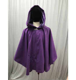 Cloakmakers.com 5356 - Washable Purple Cloak w/ Pegasus Embroidery, Pockets