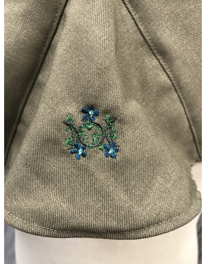 Cloakmakers.com H476 - Light Brown Hooded Cowl w/ Tiny Moon Embroidery