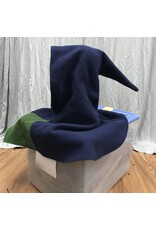 Cloakmakers.com H477 - Blue Hooded Cowl w/ Viking Dragon and Celtic Knot on Green Inset, Pointed Hood