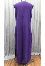 Cloakmakers.com G1192 -Sleeveless Violet Purple Tunic w/Side Slits, Hummingbird and Tree Embroidery on Green Collar