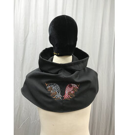 Cloakmakers.com H468 - Black Wool Blend Hooded Cowl