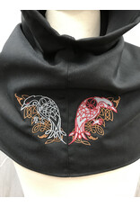 Cloakmakers.com H468 - Black Wool Blend Hooded Cowl