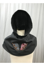 Cloakmakers.com H468 - Black Wool Blend Hooded Cowl