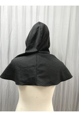 Cloakmakers.com H479  - Hooded Cowl, Charcoal Grey Wool Blend, Pinecone Embroidery