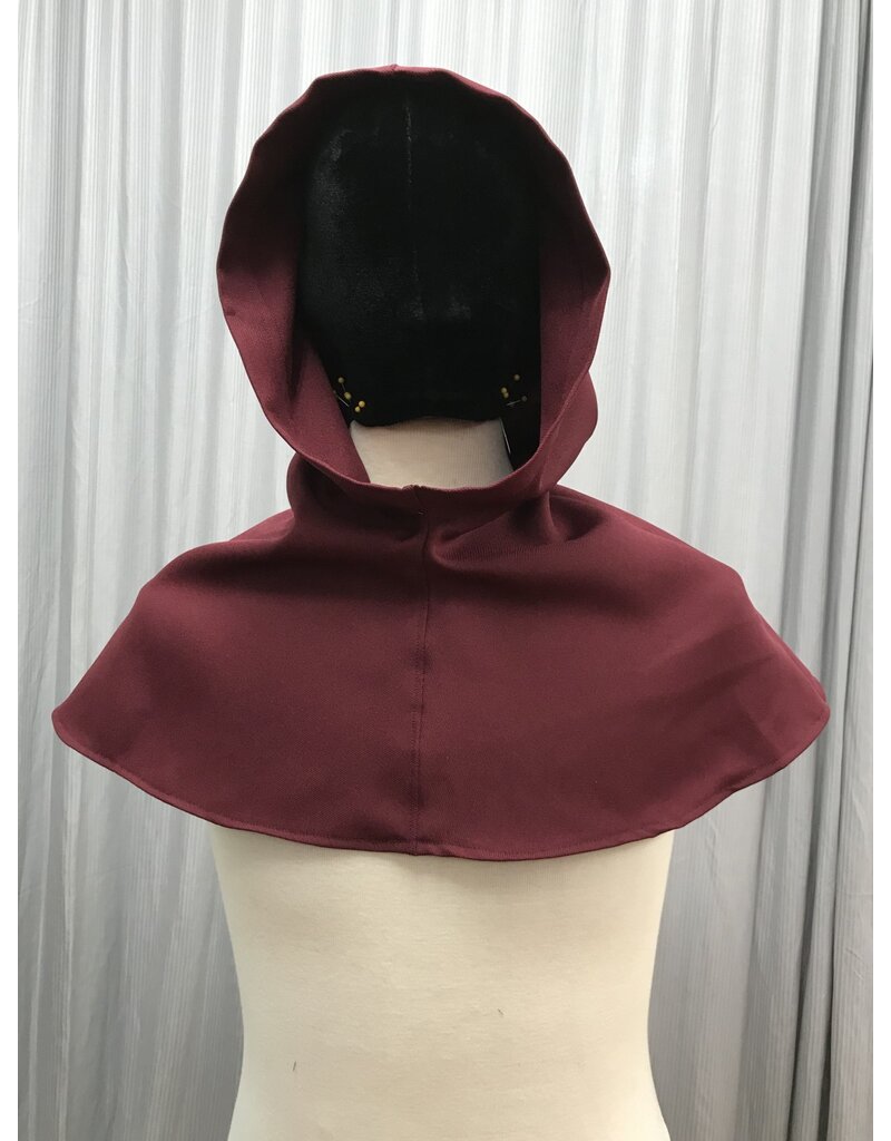Cloakmakers.com H481 -  Washable Burgundy Red Hooded Cowl