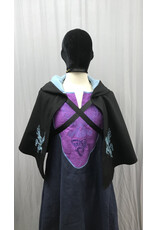 Cloakmakers.com 5381 - Washable Rain Resistant Short Black  Wool Blend Cloak w/ Pegasi & Pockets