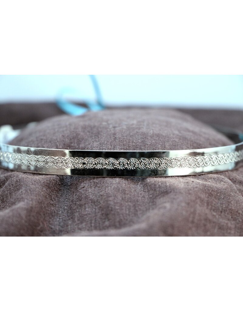 Cloakmakers.com Spiral Center Band Circlet - Unisex, Silvertone Plated Brass