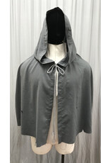 Cloakmakers.com 5417-Distressed Short Grey Cloak w/ Ties, Washable Wool Suiting