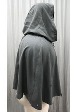 Cloakmakers.com 5417-Distressed Short Grey Cloak w/ Ties, Washable Wool Suiting