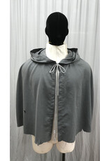 Cloakmakers.com 5417-Distressed Short Grey Cloak w/ Ties, Washable Wool Suiting