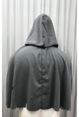 Cloakmakers.com 5417-Distressed Short Grey Cloak w/ Ties, Washable Wool Suiting