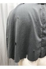 Cloakmakers.com 5417-Distressed Short Grey Cloak w/ Ties, Washable Wool Suiting