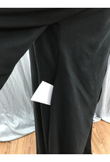 Cloakmakers.com R548 - Washable Black Cotton Robe w/ Pockets & Black, Gold & Silver Trim