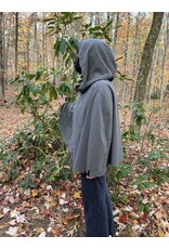 Cloakmakers.com 5417-Distressed Short Grey Cloak w/ Ties, Washable Wool Suiting