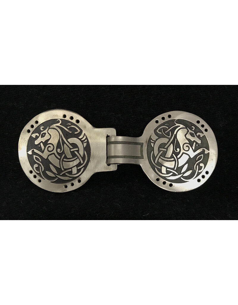 Cloakmakers.com Hippocampus Cloak Clasp Nickel Silver Medium