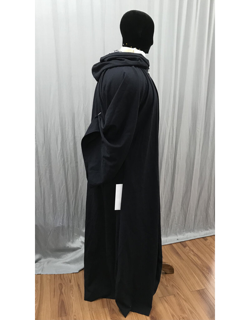 Cloakmakers.com R549 - Washable Navy Blue Robe w/ Light Blue Velvet Hood Lining