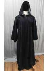 Cloakmakers.com R549 - Washable Navy Blue Robe w/ Light Blue Velvet Hood Lining
