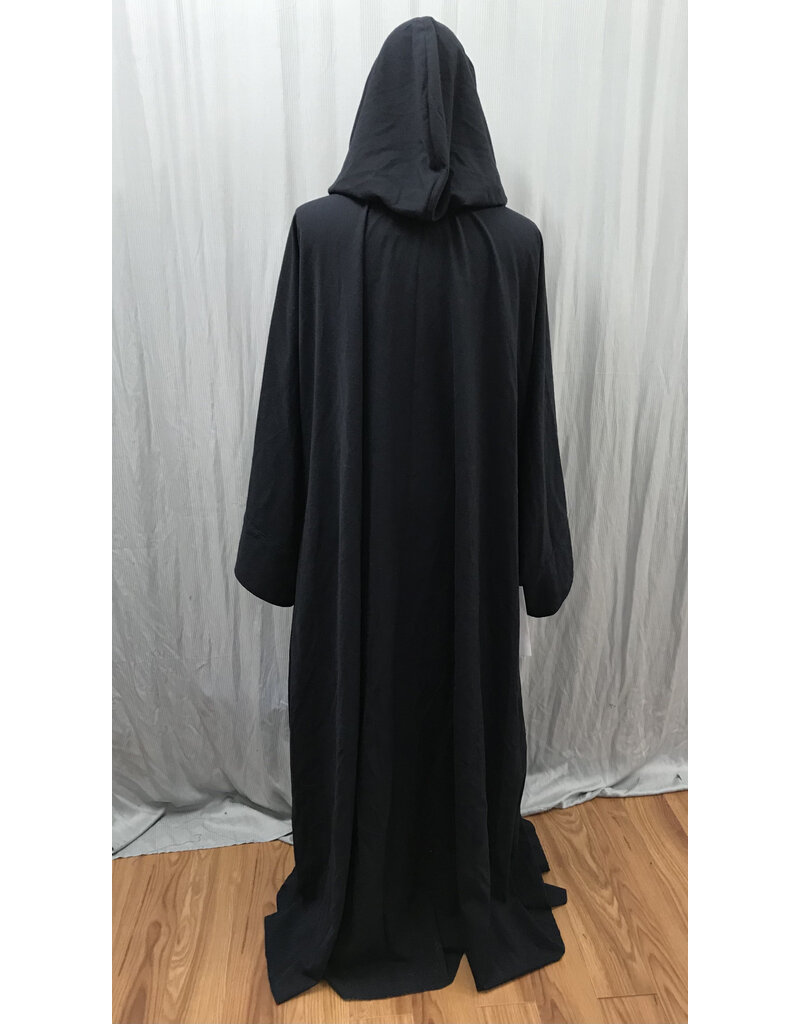 Cloakmakers.com R549 - Washable Navy Blue Robe w/ Light Blue Velvet Hood Lining