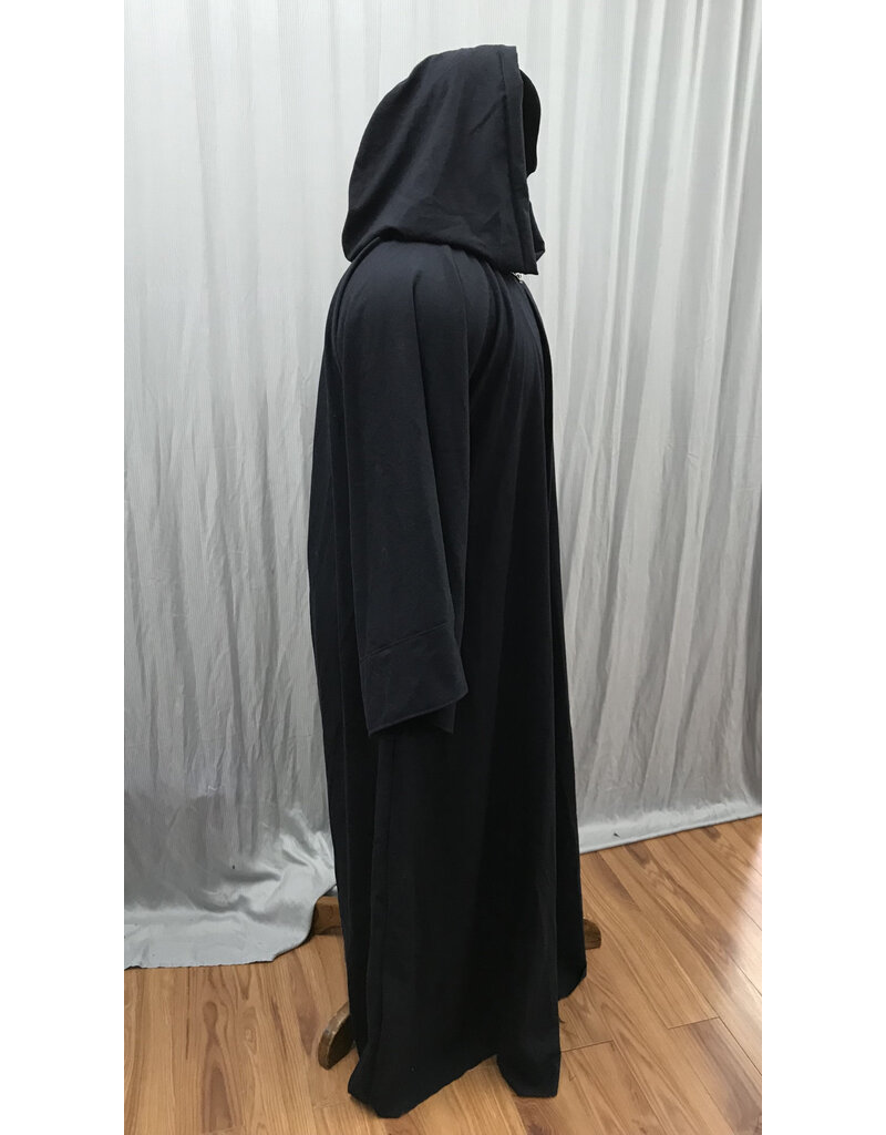 Cloakmakers.com R549 - Washable Navy Blue Robe w/ Light Blue Velvet Hood Lining