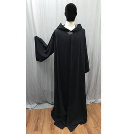 Cloakmakers.com R549 - Washable Navy Blue Robe w/ Light Blue Velvet Hood Lining