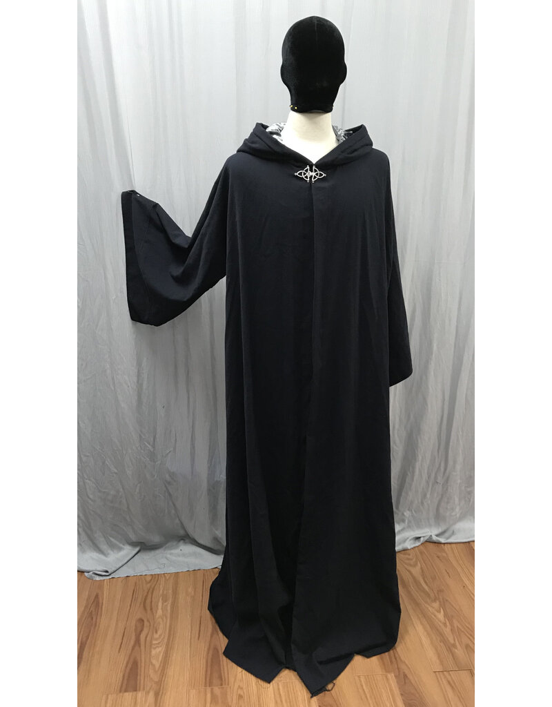 Cloakmakers.com R549 - Washable Navy Blue Robe w/ Light Blue Velvet Hood Lining