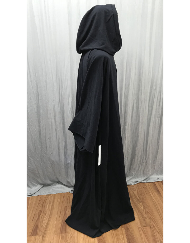 Cloakmakers.com R549 - Washable Navy Blue Robe w/ Light Blue Velvet Hood Lining