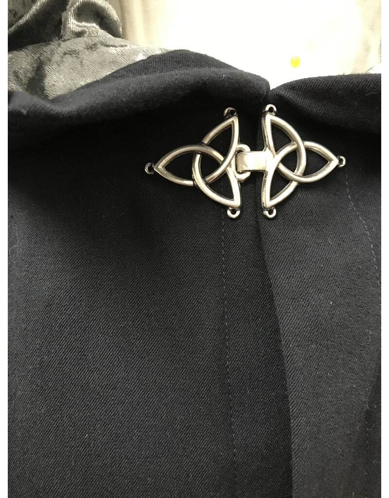 Cloakmakers.com R549 - Washable Navy Blue Robe w/ Light Blue Velvet Hood Lining