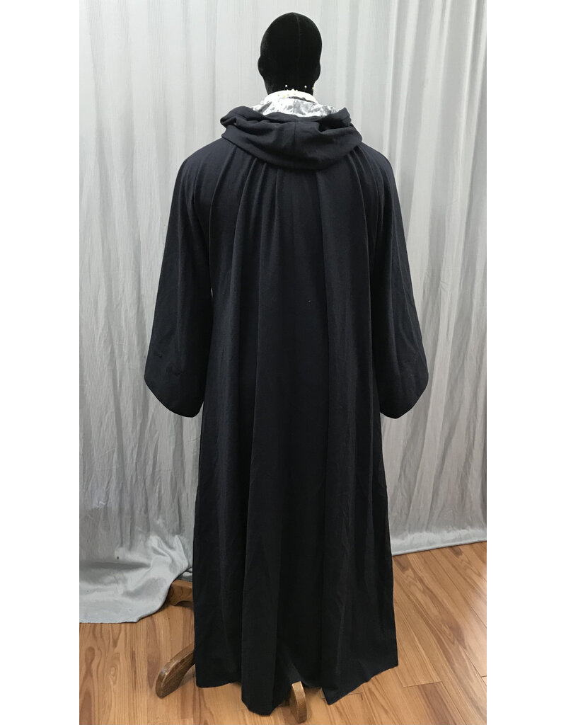 Cloakmakers.com R549 - Washable Navy Blue Robe w/ Light Blue Velvet Hood Lining