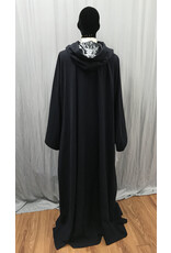 Cloakmakers.com R549 - Washable Navy Blue Robe w/ Light Blue Velvet Hood Lining