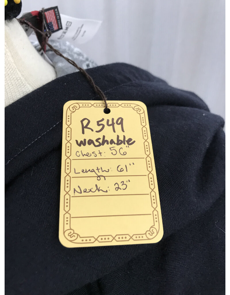 Cloakmakers.com R549 - Washable Navy Blue Robe w/ Light Blue Velvet Hood Lining