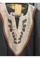 Cloakmakers.com J865 - Washable Black Linen Tunic w/ Acorn Embroidery