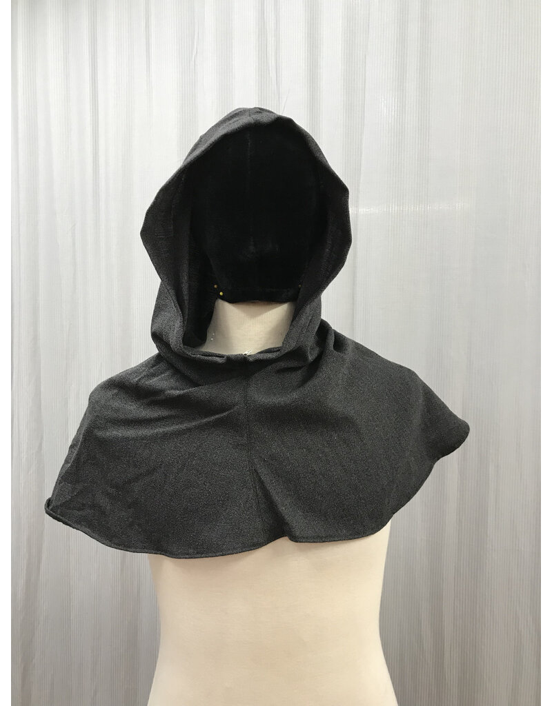 Cloakmakers.com H461-Lightweight Charcoal Grey Washable Wool Blend Hood