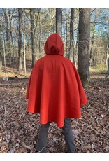 Cloakmakers.com 5436 - Burnt Orange Ruana Cloak w/ Olive Green Hood Lining