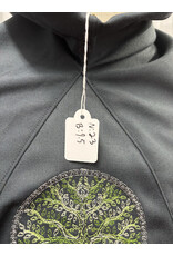 Cloakmakers.com H490 - Grey Hooded Cowl W/ Tree of Life Embroidery