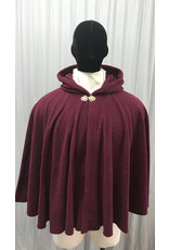 Cloakmakers.com 5447 - Washable Burgundy Fleece Ruana Cloak w/ Unlined Hood