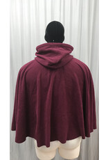 Cloakmakers.com 5447 - Washable Burgundy Fleece Ruana Cloak w/ Unlined Hood
