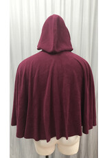 Cloakmakers.com 5447 - Washable Burgundy Fleece Ruana Cloak w/ Unlined Hood