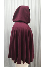 Cloakmakers.com 5447 - Washable Burgundy Fleece Ruana Cloak w/ Unlined Hood