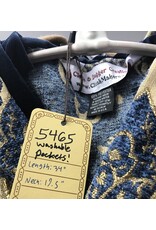 Cloakmakers.com 5465 - Washable Brocade Tapestry Ruana Cloak w/ Blue Cotton Velvet Hood Lining