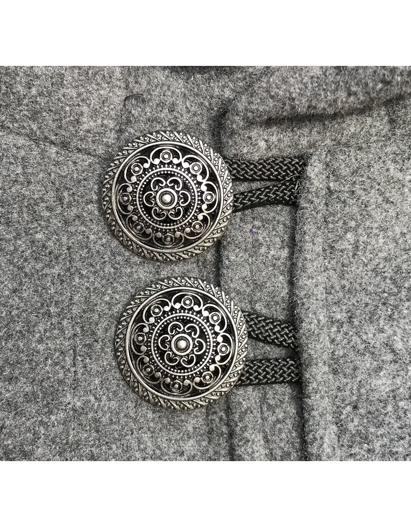Cloakmakers.com 5473 - Washable Grey Mantle Cloak w/ Black Moleskin Hood Lining