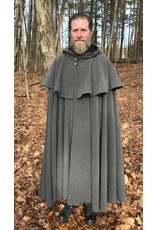 Cloakmakers.com 5473 - Washable Grey Mantle Cloak w/ Black Moleskin Hood Lining