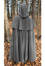 Cloakmakers.com 5473 - Washable Grey Mantle Cloak w/ Black Moleskin Hood Lining