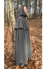 Cloakmakers.com 5473 - Washable Grey Mantle Cloak w/ Black Moleskin Hood Lining