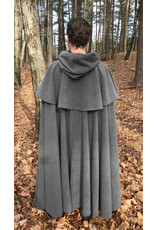 Cloakmakers.com 5473 - Washable Grey Mantle Cloak w/ Black Moleskin Hood Lining
