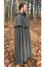 Cloakmakers.com 5473 - Washable Grey Mantle Cloak w/ Black Moleskin Hood Lining