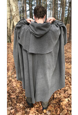 Cloakmakers.com 5473 - Washable Grey Mantle Cloak w/ Black Moleskin Hood Lining