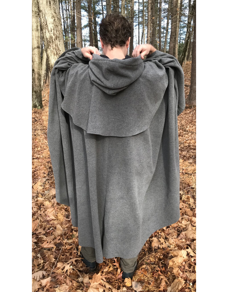 Cloakmakers.com 5473 - Washable Grey Mantle Cloak w/ Black Moleskin Hood Lining
