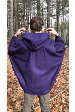Cloakmakers.com 5478 - Purple Ruana Cloak w/ Black Velvet Hood Lining, Pockets